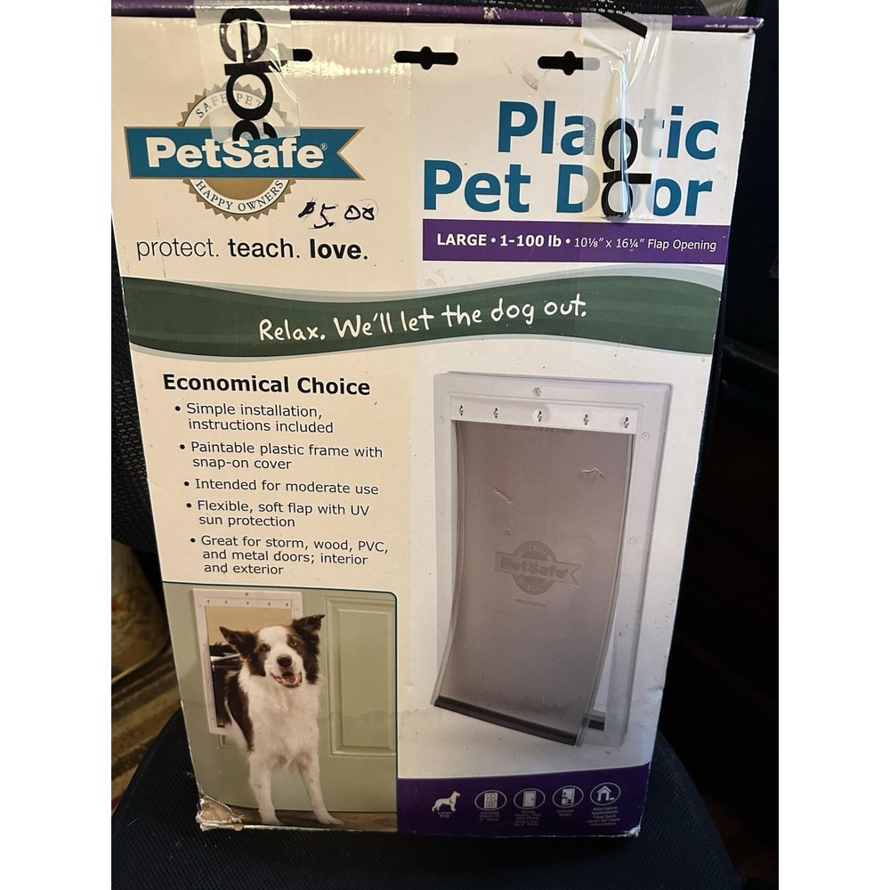 PetSafe Large Plastic‎ Pet Door 100 lb 10 1/8" x 16 1/4" Flap Opening